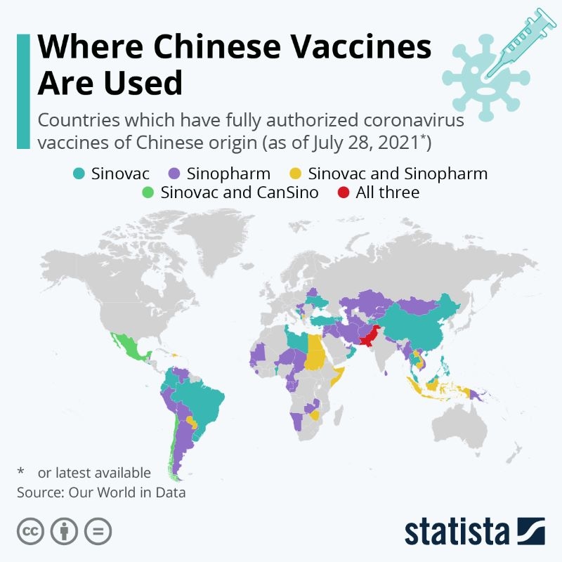  Vaccine Vero Cell của Sinopharm ở đâu trên bản đồ tiêm chủng thế giới? 
